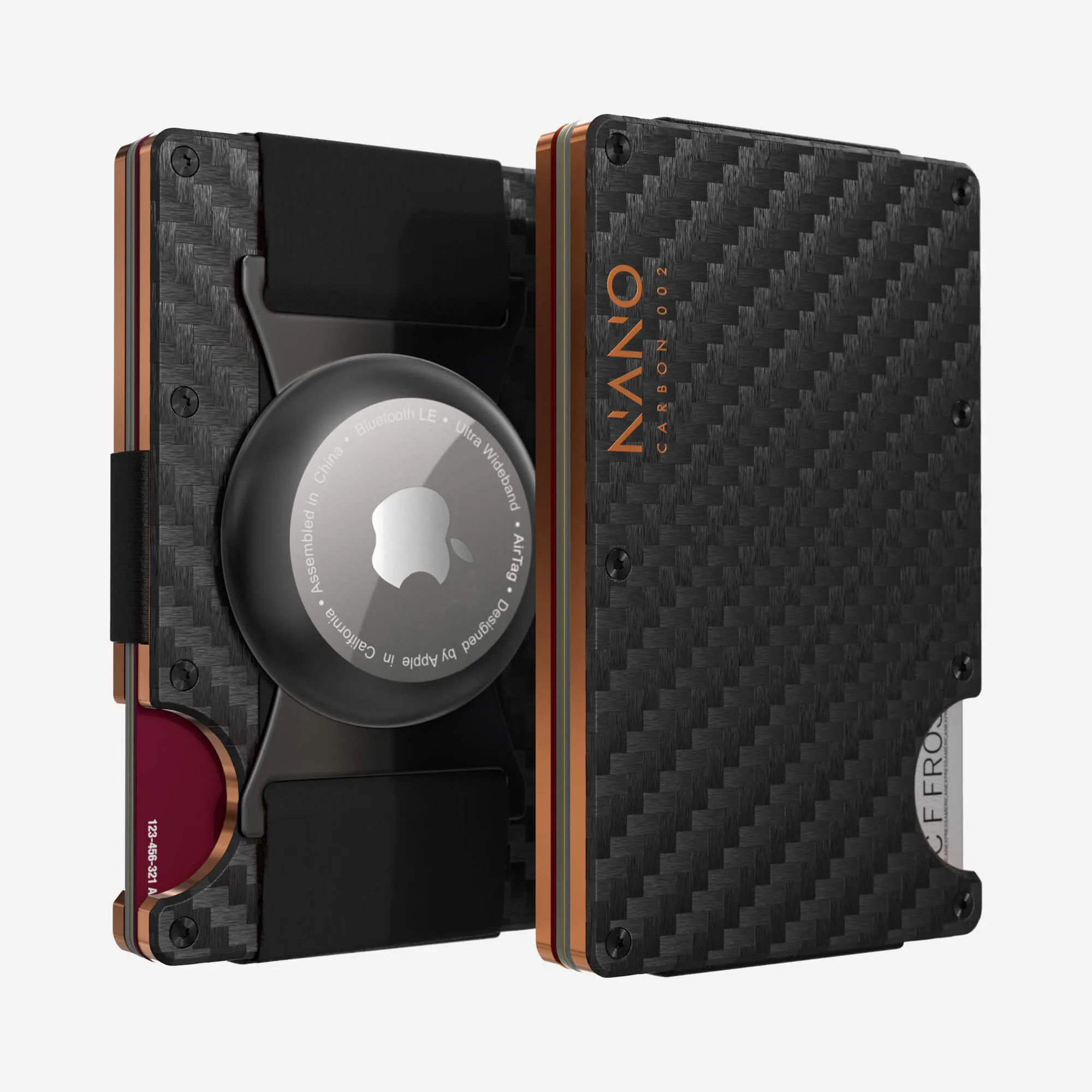 Daily Special Offer 002 Airtag Cash Strap Wallet (Stealth Black/Ventura Orange)