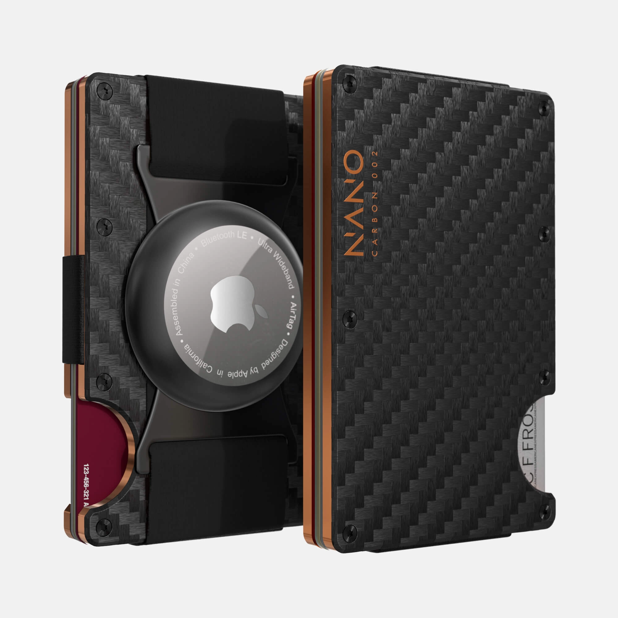 Daily Special Offer 002 Airtag Cash Strap Wallet (Stealth Black/Ventura Orange)