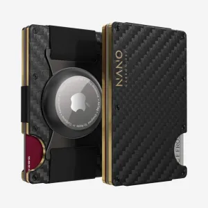 Todays Hot Pick 007 Airtag Cash Strap Wallet (Stealth Black/Spectre Gold)