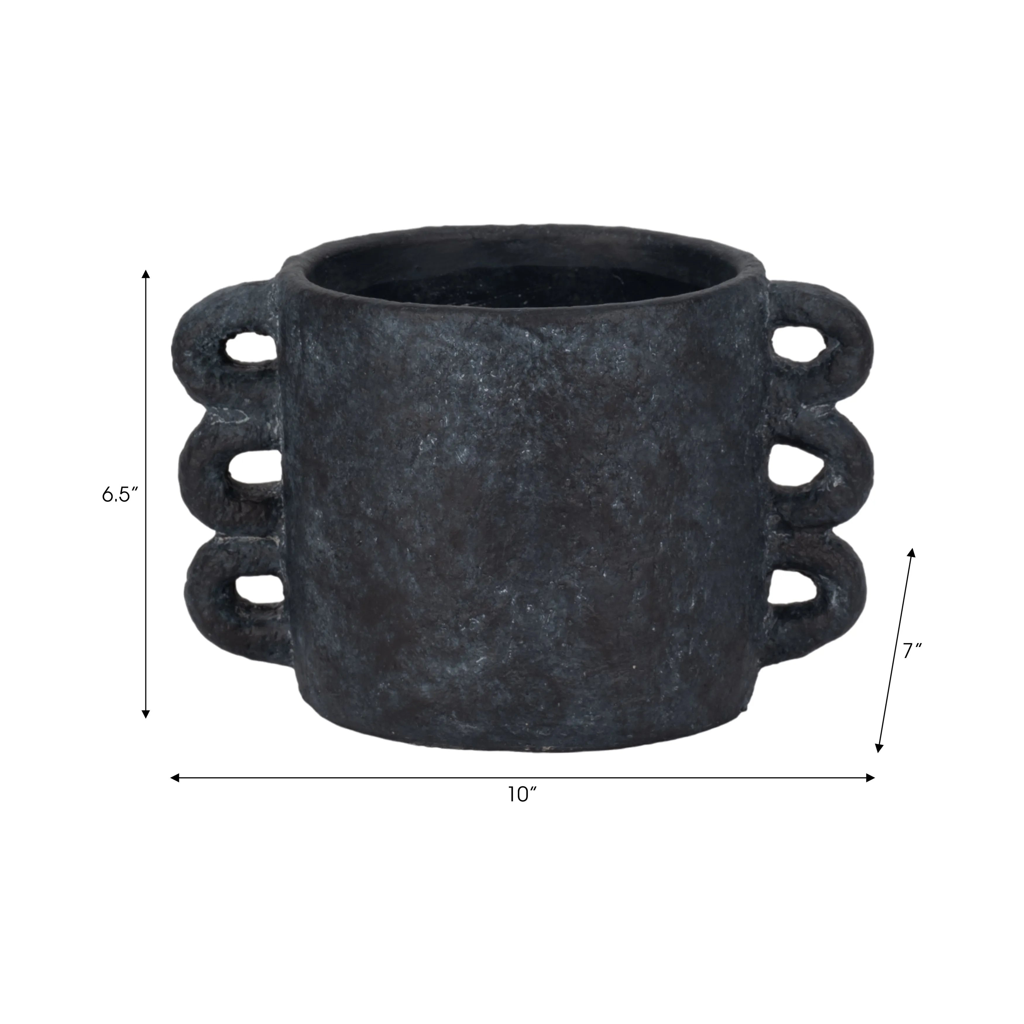 10" Arch Handle Planter, Black