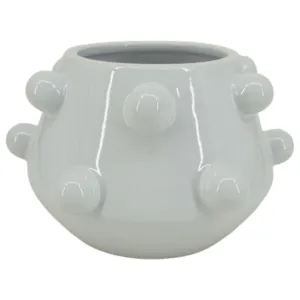10" Tapered Bubble Planter, White