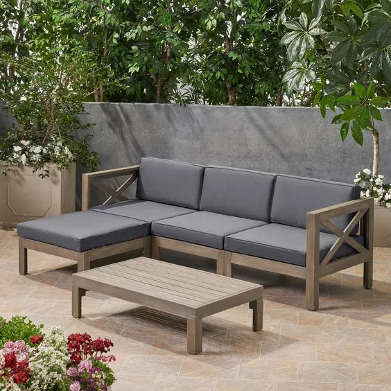 2-Piece Gray Outdoor Seating Set RF-A200