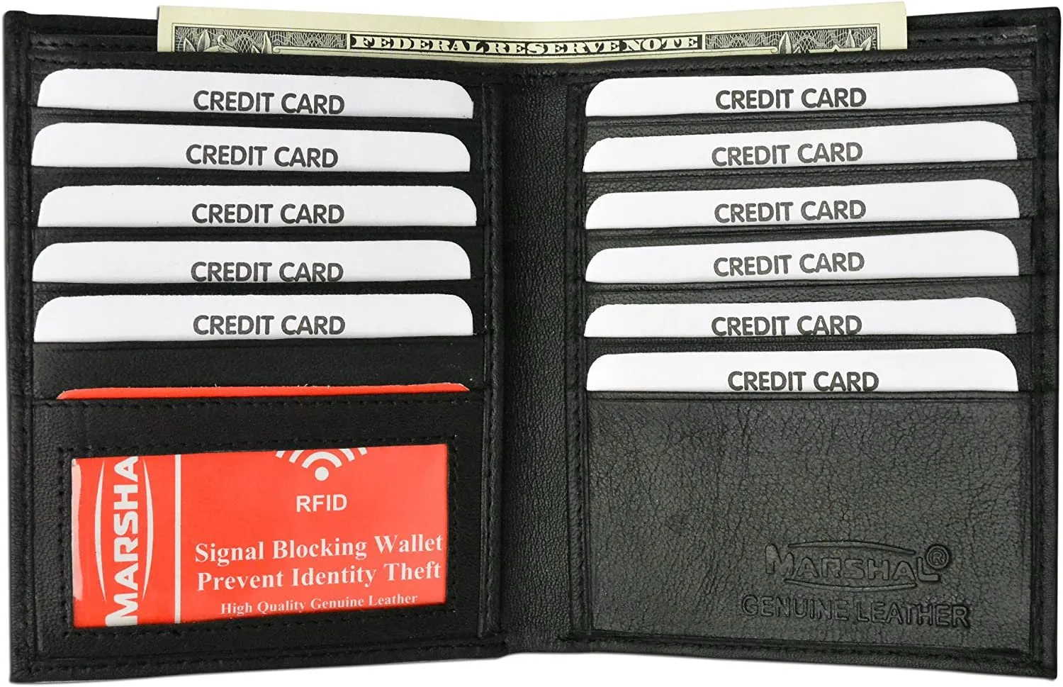 2 Rfid Blocking Leather Wallets For Men - Excellent Travel Bifold Credit Card Protector Rfid Blocking Hipster Wallets For Man Clearance Alert Now
