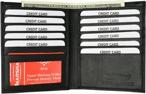 2 Rfid Blocking Leather Wallets For Men - Excellent Travel Bifold Credit Card Protector Rfid Blocking Hipster Wallets For Man Clearance Alert Now