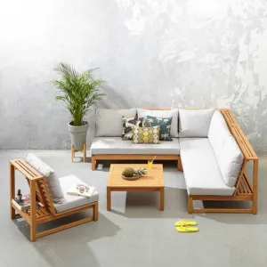 3-Piece White Outdoor Seating Set