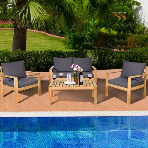 4-Piece Gray Outdoor Seating Set RF-A202