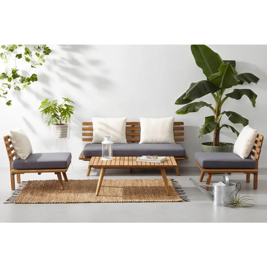 4-Piece Grey Outdoor Seating Set