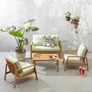 4-Piece Light Green Outdoor Seating Set