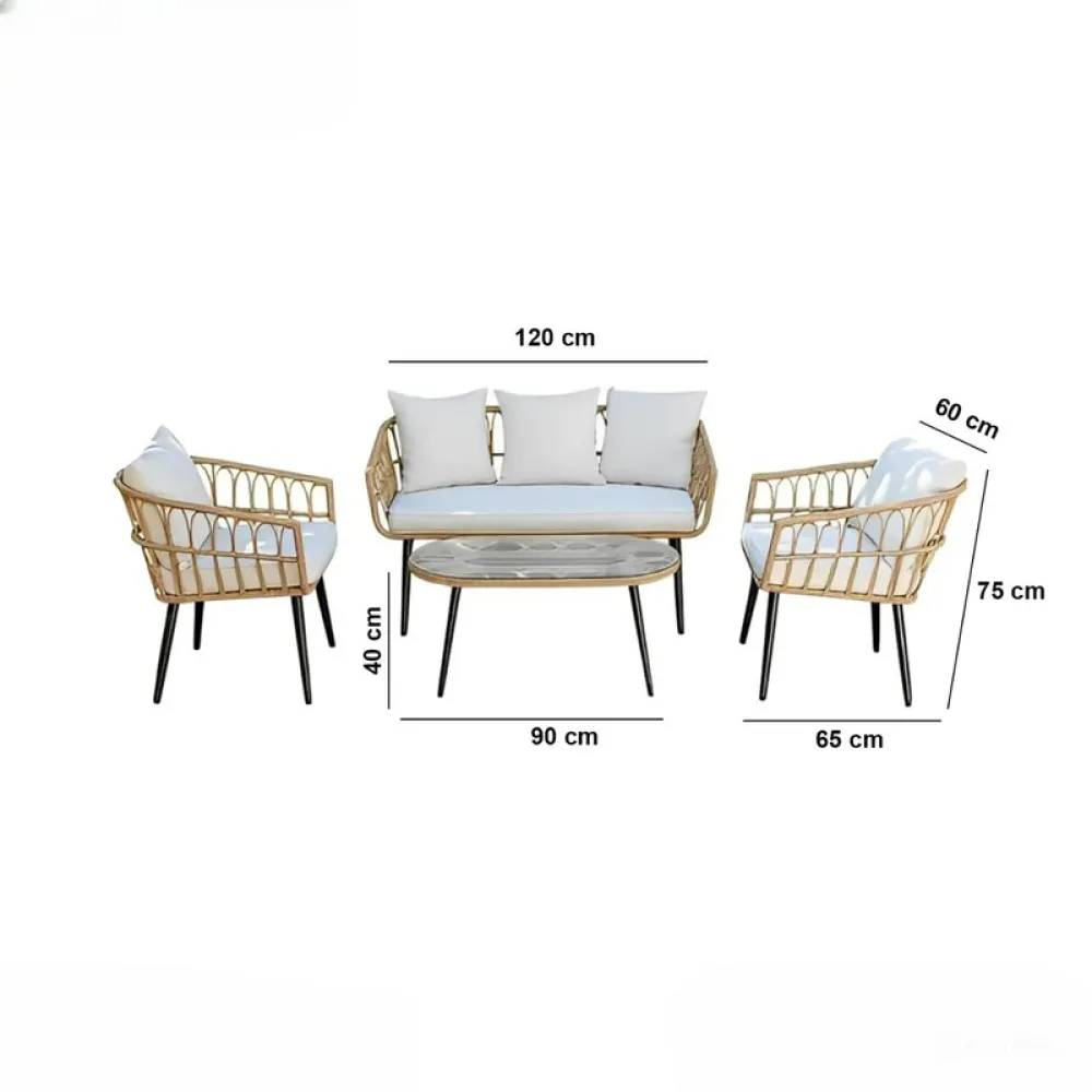 5-Person Outdoor Seating Set from Miden Home OS-Rt-249-W