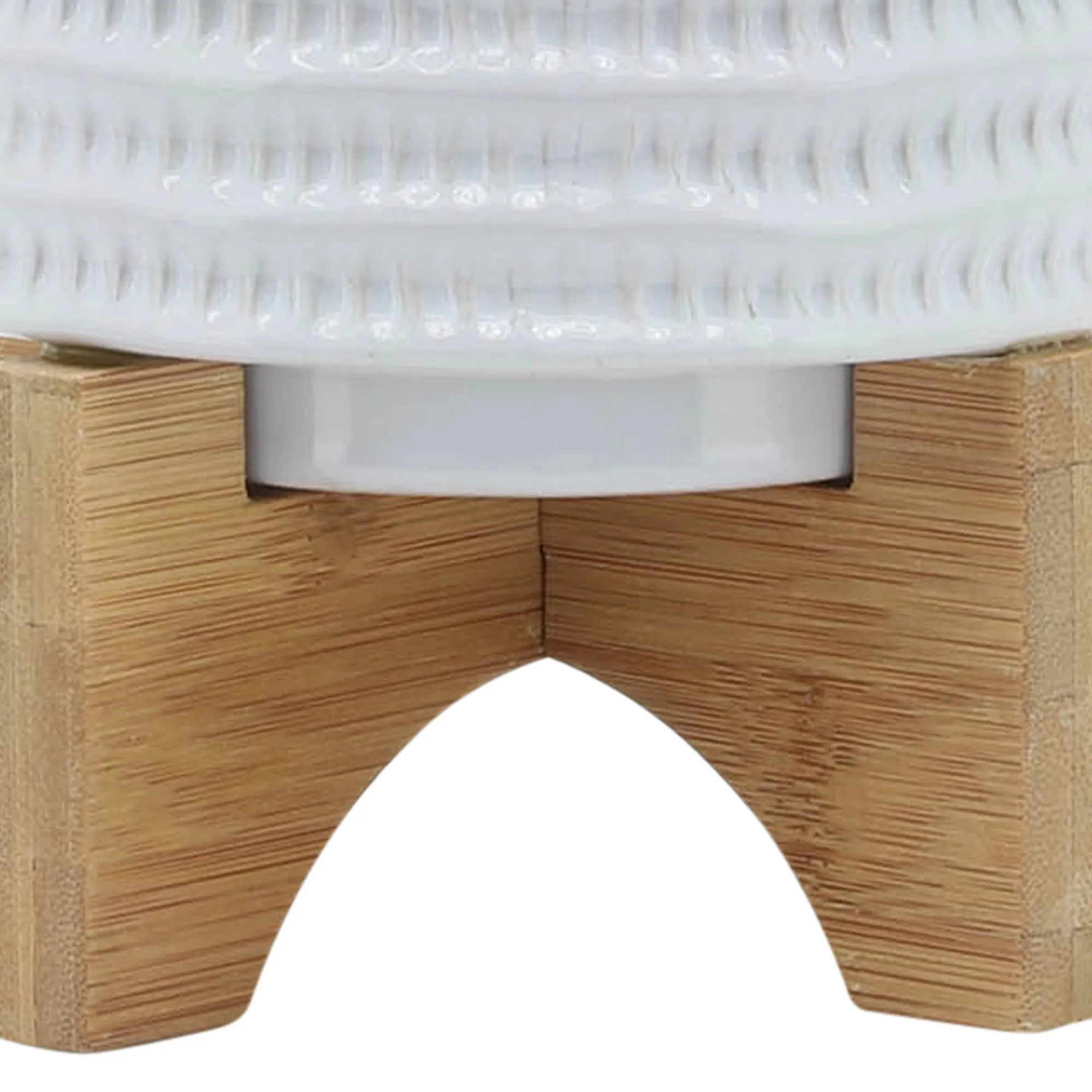 5" TEXTURED PLANTER W/ STAND, WHITE