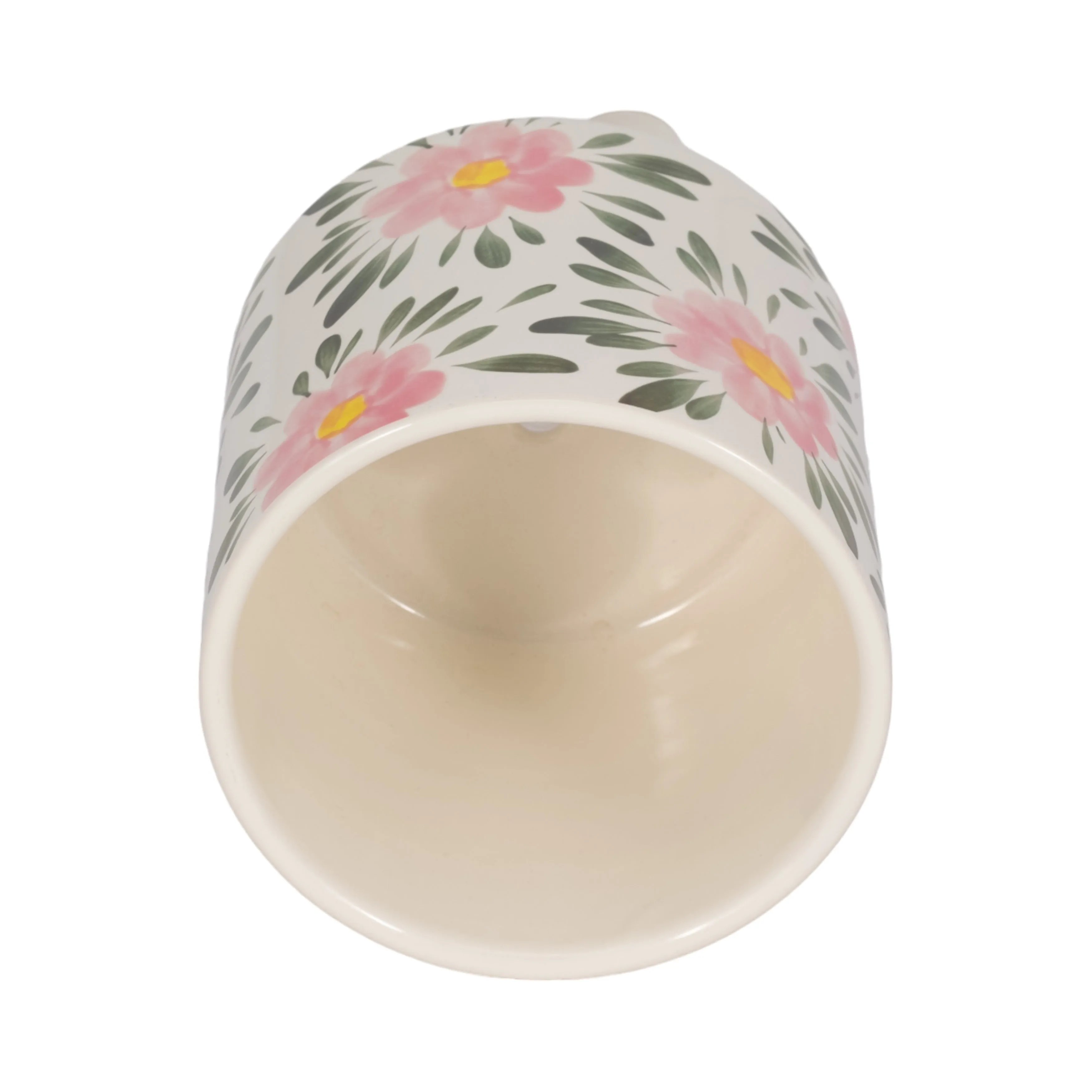 6" Footed Hand Painted Pink Flower Planter, Multi