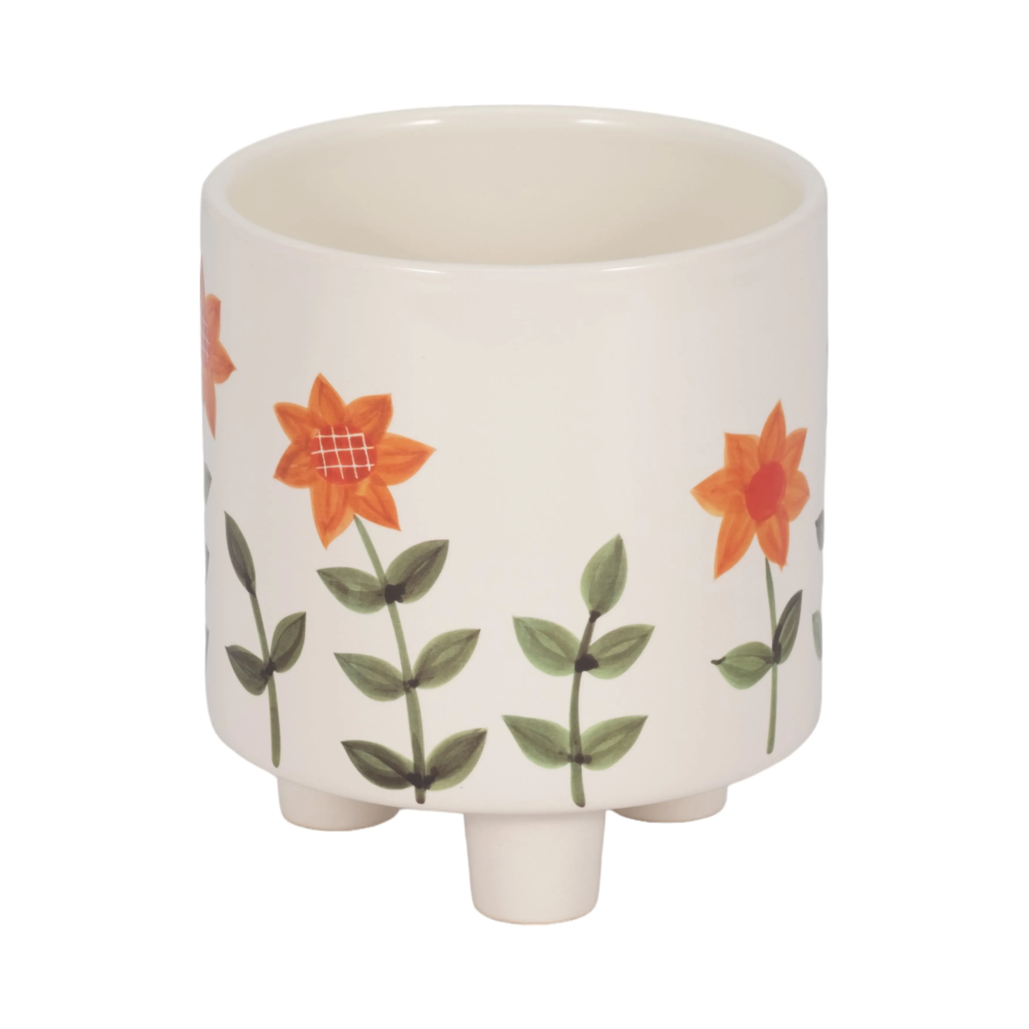 6" Footed Hand Painted Planter, Multi