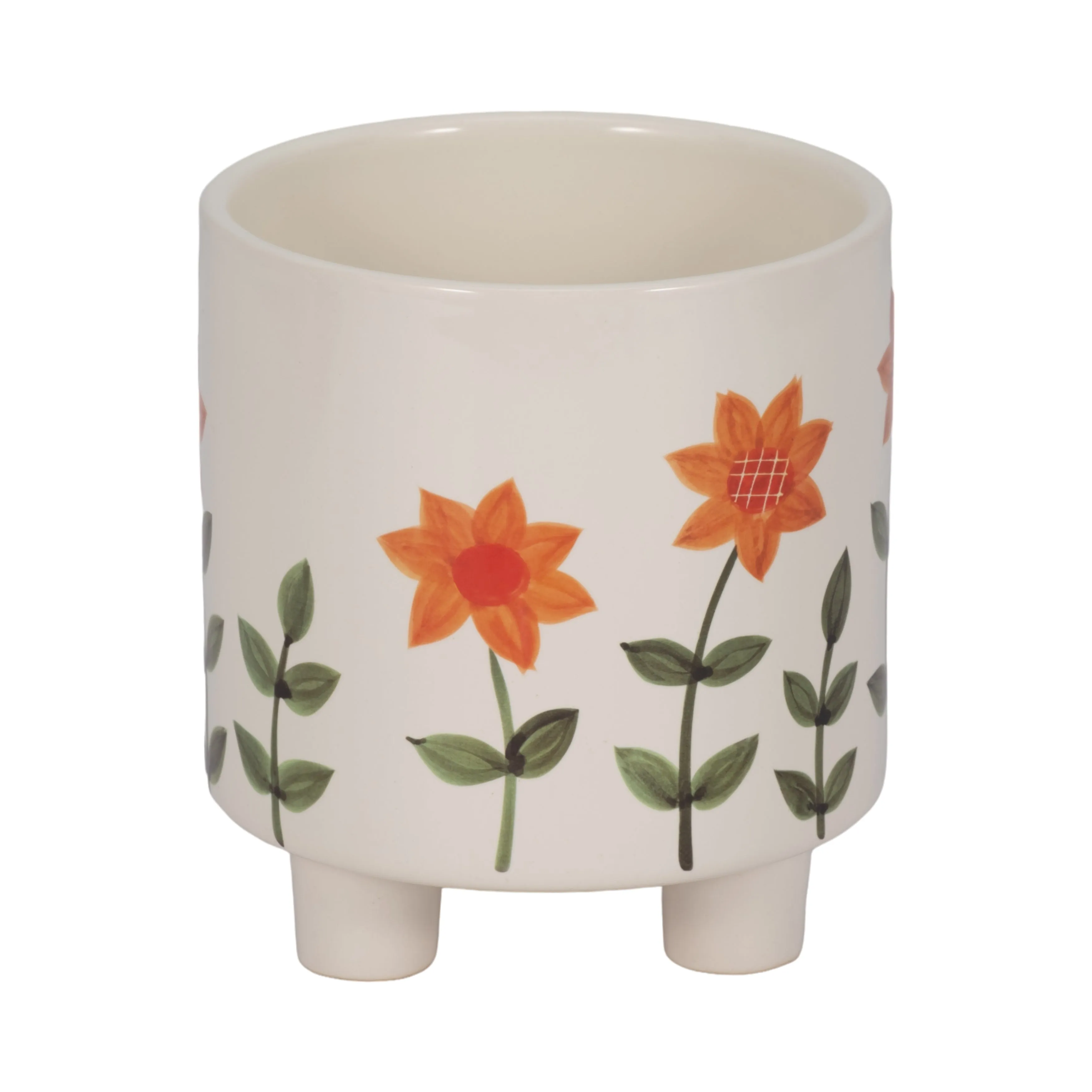 6" Footed Hand Painted Planter, Multi