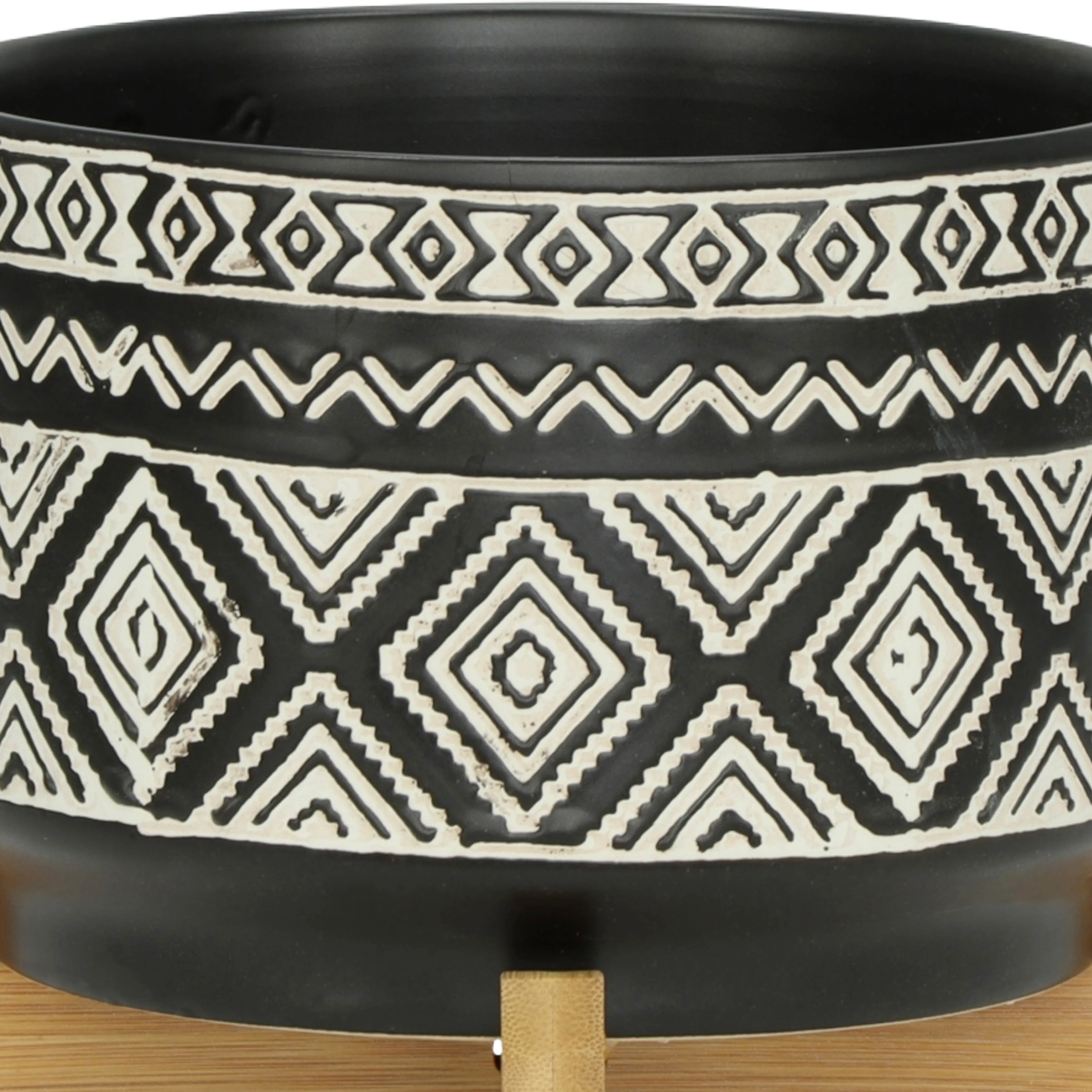 7" DIAMOND PLANTER ON STAND, BLACK