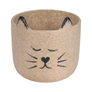 7" Kitty Planter, Tan