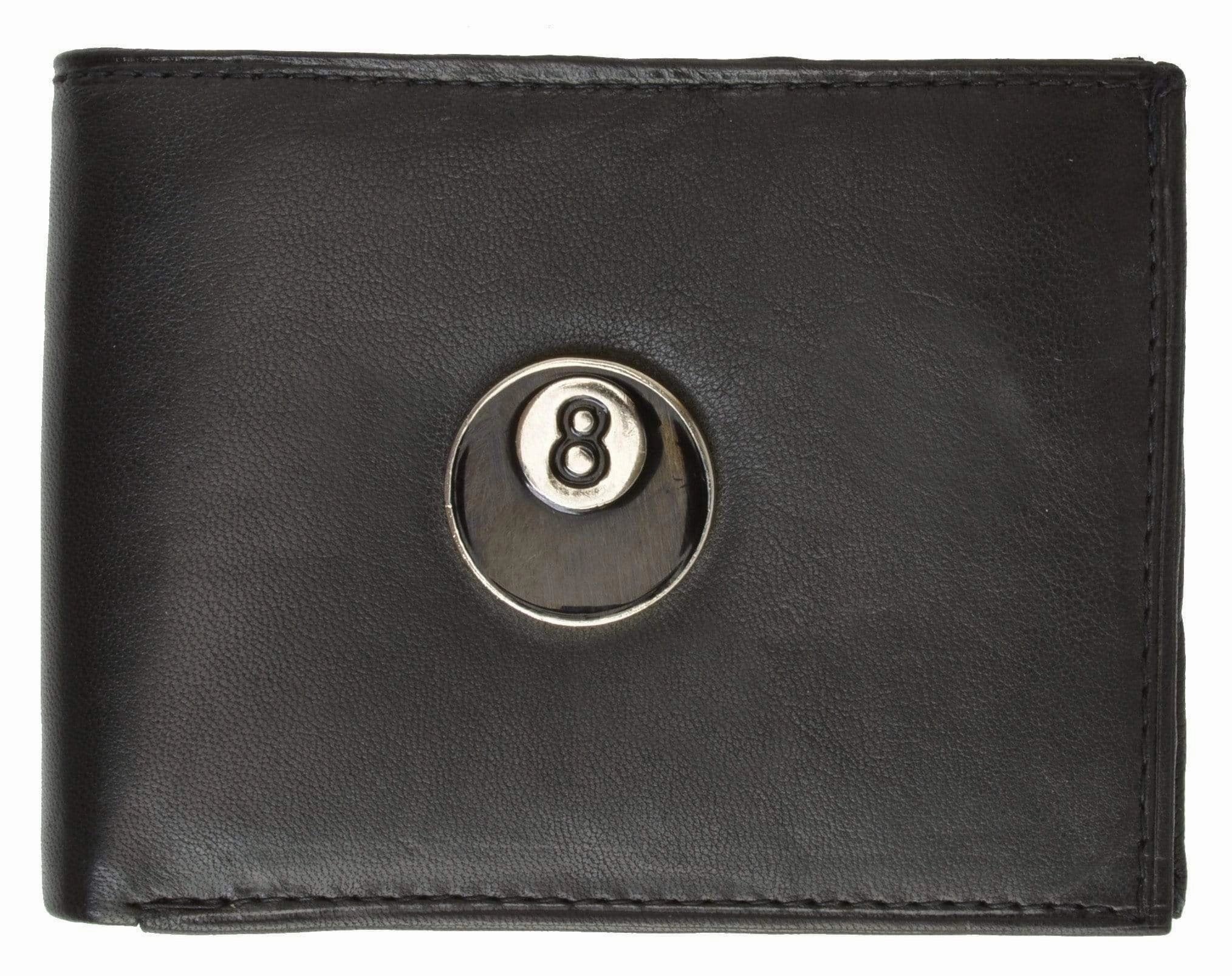 Grab It Before Gone 8 Ball Design Mens Genuine Leather Bifold Wallet 1146-7