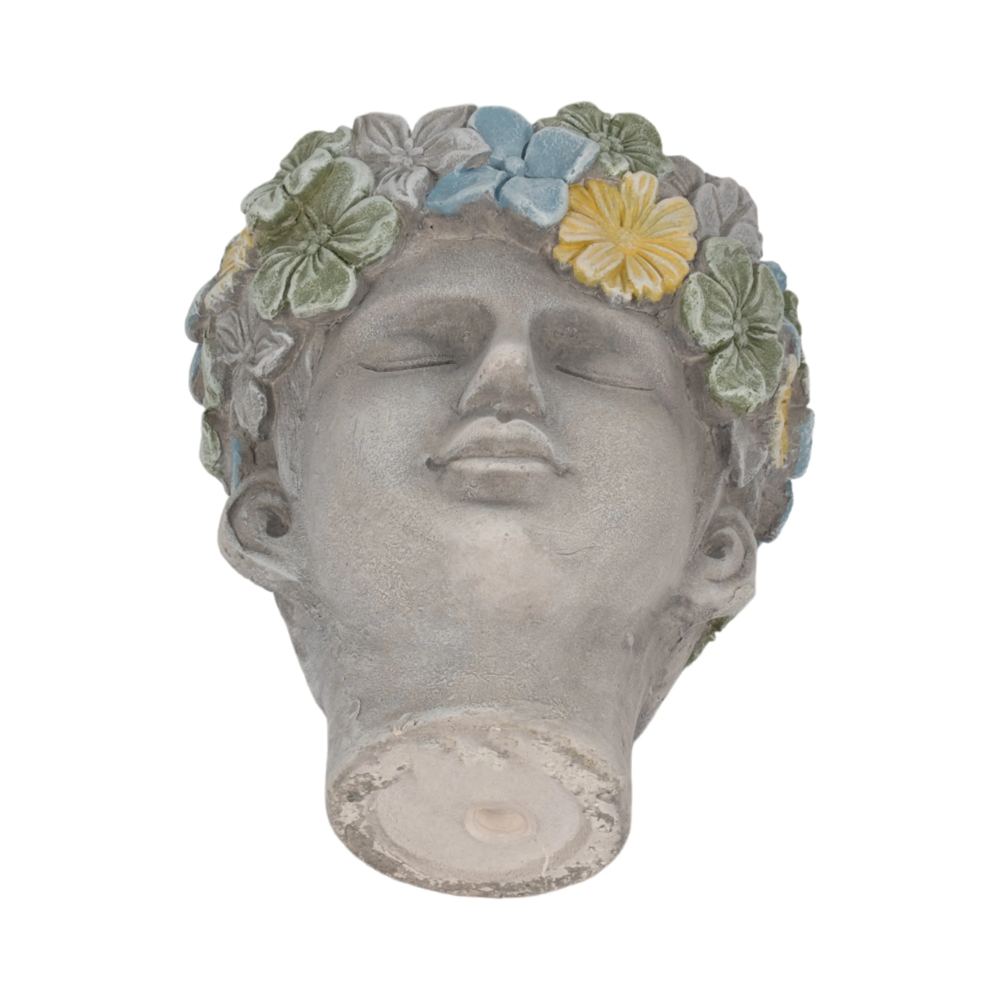 8" Face Planter With Succulent Crown, Grey/green