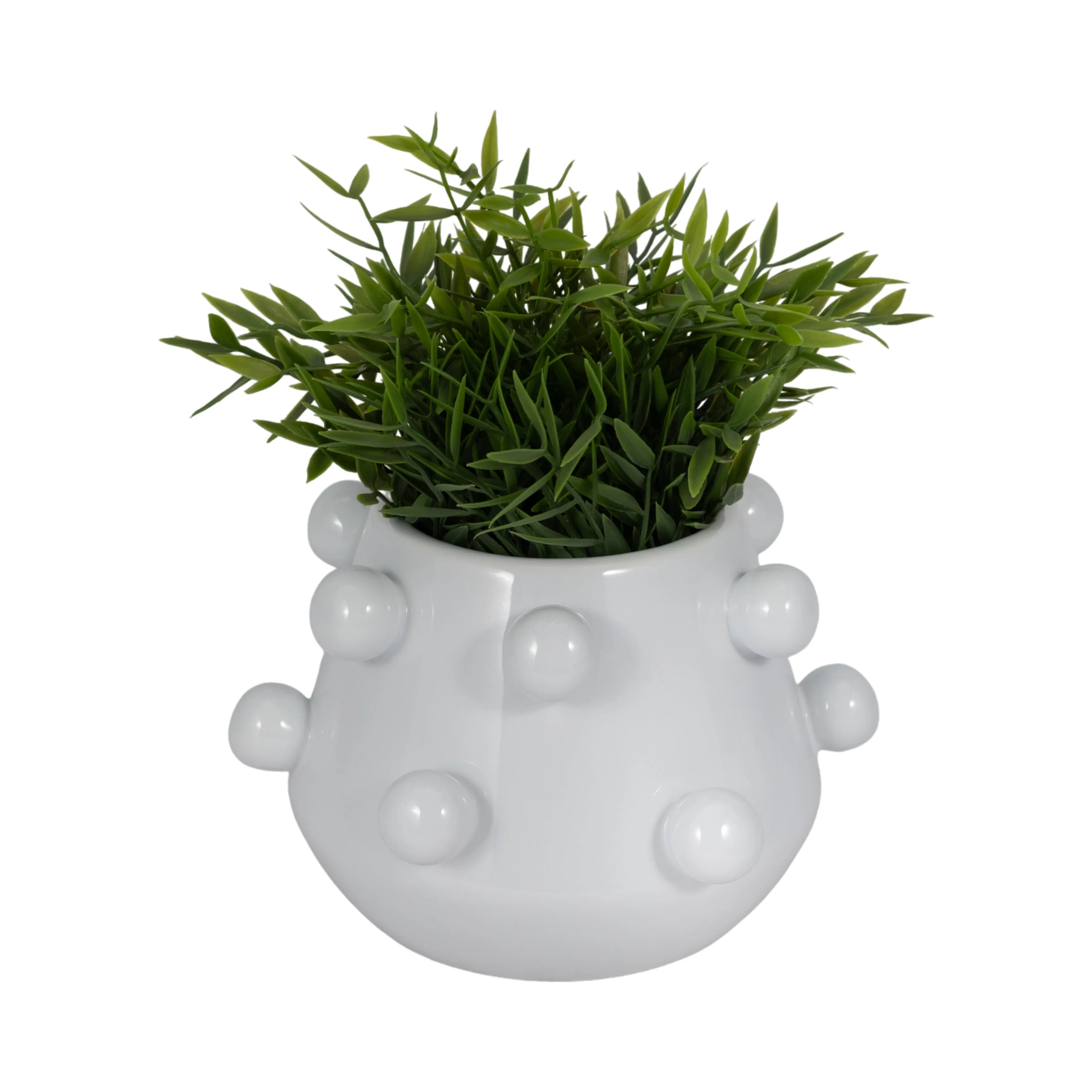8" Tapered Bubble Planter, White