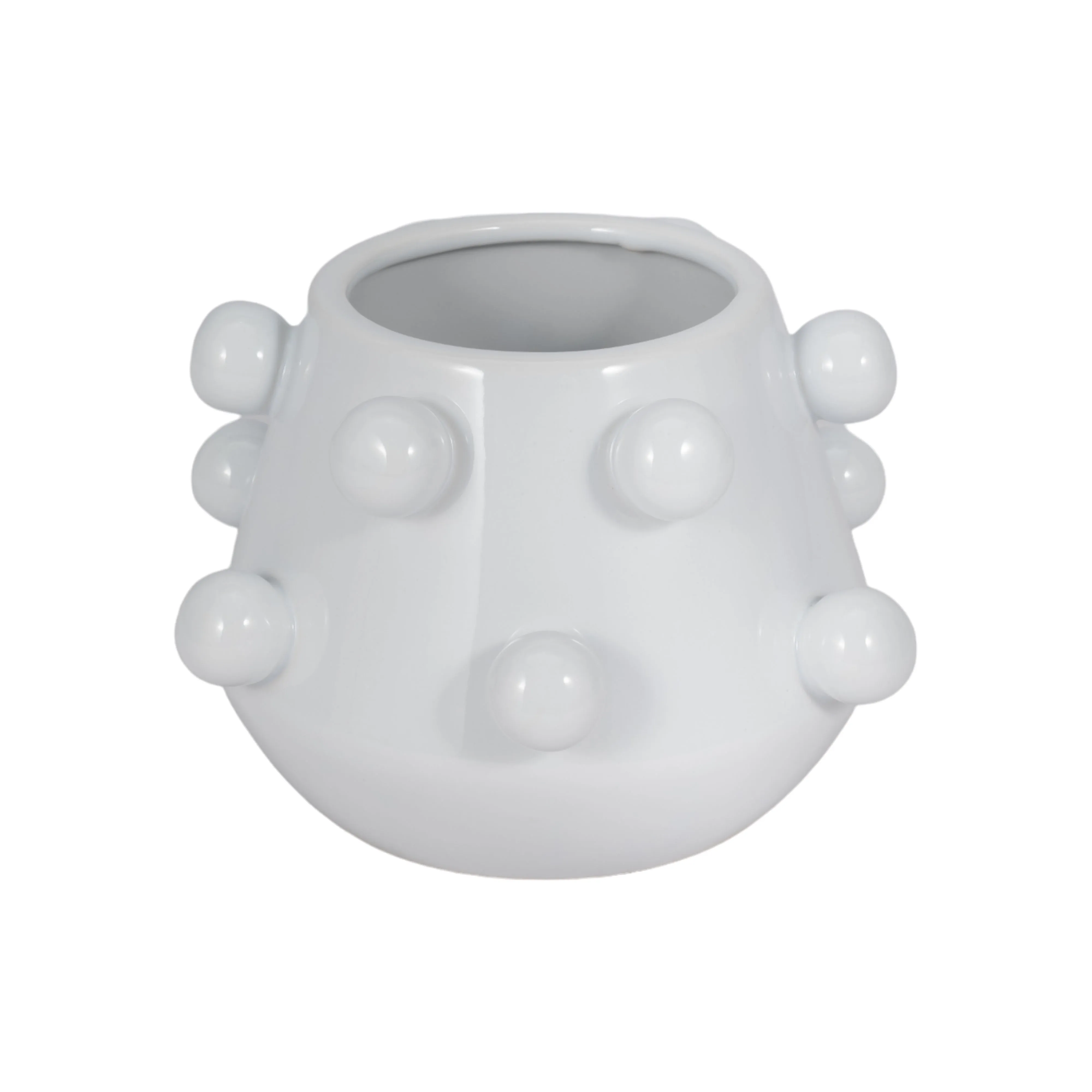 8" Tapered Bubble Planter, White