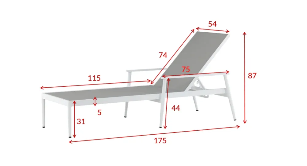 Adjustable Outdoor Recliner Chair from Miden Home OS-Ms-011
