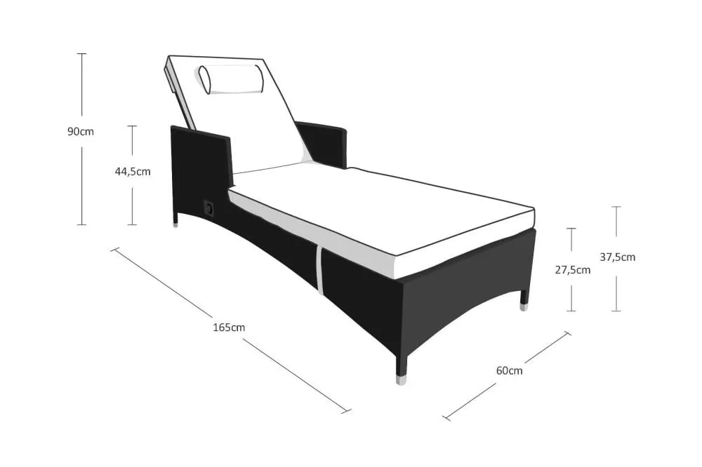 Adjustable Outdoor Recliner Chair from Miden Home OS-Rt-0204-W