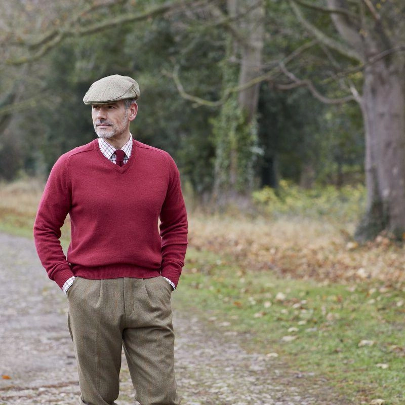 Limited Time Discount Alan Paine Combrook Mens Tweed Waterproof Flat Cap - Hawthorn