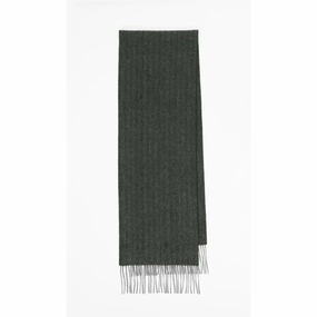 Alan Paine Cuckney Lambswool Scarf (30 X 200Cm) - Moss Todays Special Picks Trending Offer Today