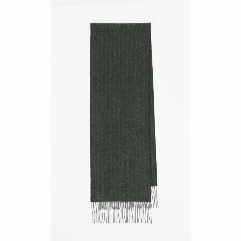 Alan Paine Cuckney Lambswool Scarf (30 X 200Cm) - Moss Todays Special Picks Trending Offer Today