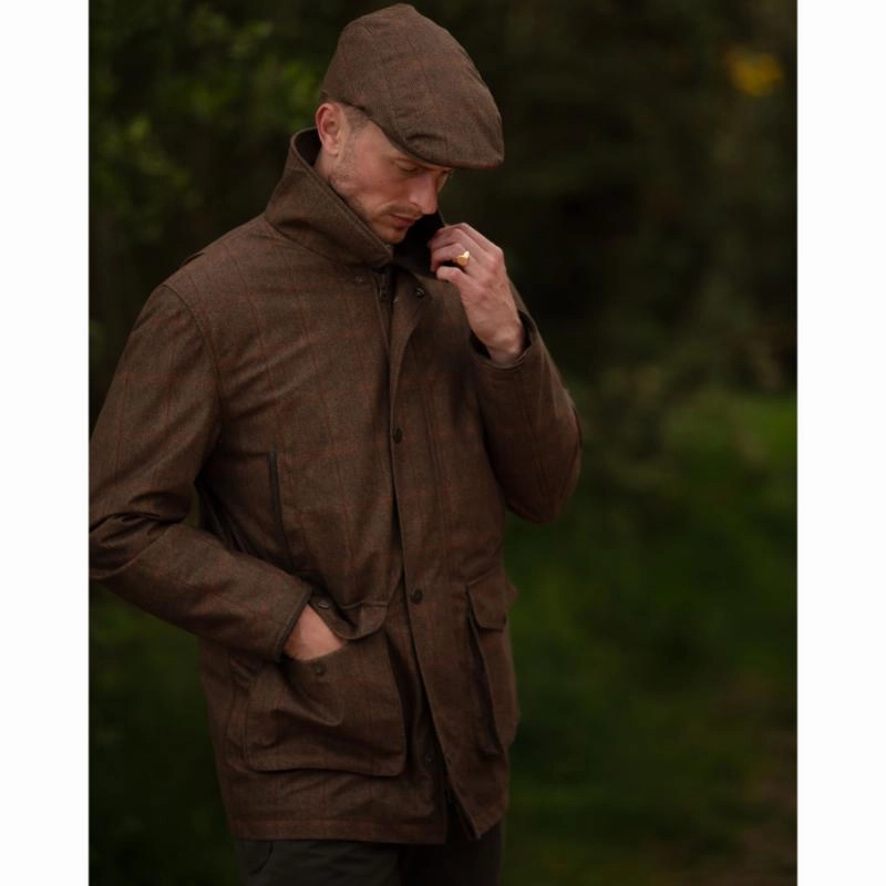 Alan Paine Didsmere Mens Waterproof Flat Cap - Oak Shop Today Save Shop Hot Deals