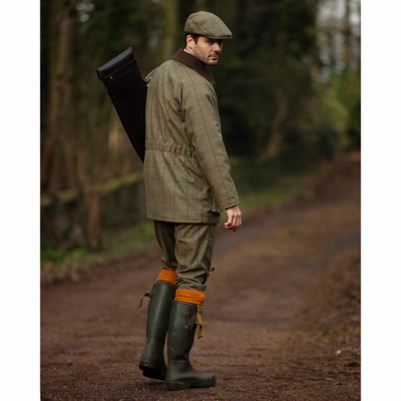 Shop Grab Now Alan Paine Rutland Tweed Waterproof Flat Cap - Dark Moss