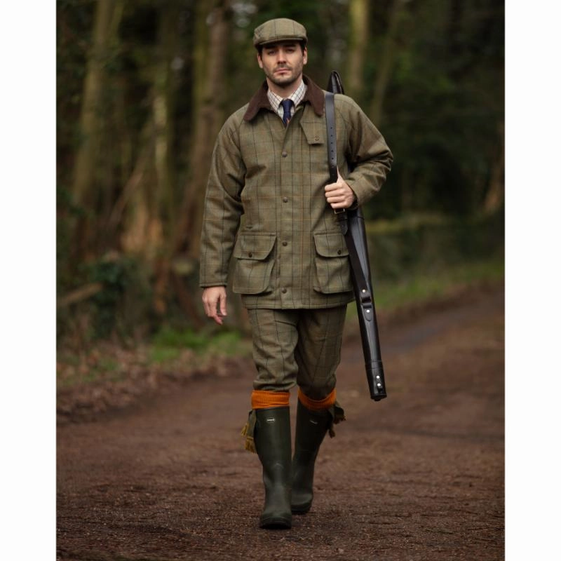 Best Deal Alert Alan Paine Rutland Tweed Waterproof Flat Cap - Dark Moss