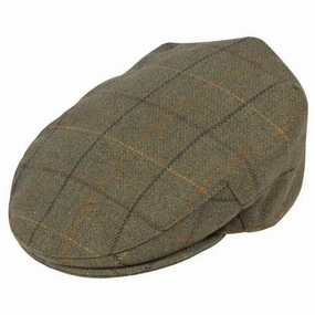Alan Paine Rutland Tweed Waterproof Flat Cap - Dark Moss Save More Online Flash Sale Now