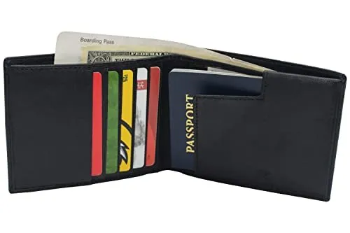 Price Drop Frenzy All In One Travel Wallet Rfid Genuine Leather Bifold Hipster Passport Wallet Vaccination Card Holder