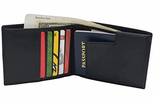 Price Drop Frenzy All In One Travel Wallet Rfid Genuine Leather Bifold Hipster Passport Wallet Vaccination Card Holder