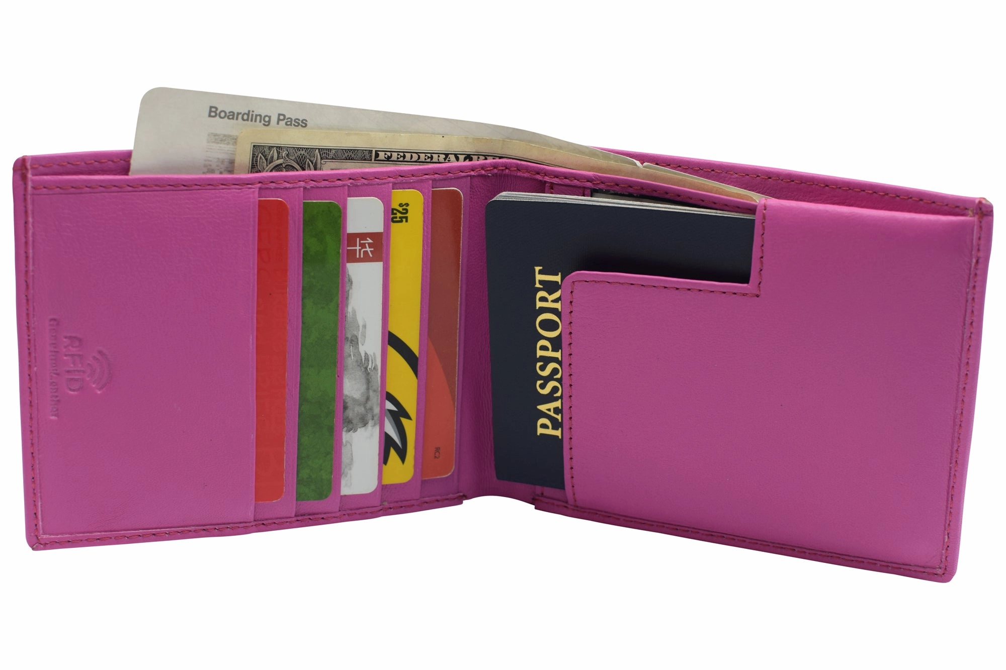 All In One Travel Wallet Rfid Genuine Leather Bifold Hipster Passport Wallet Vaccination Card Holder Sweet Deal Today