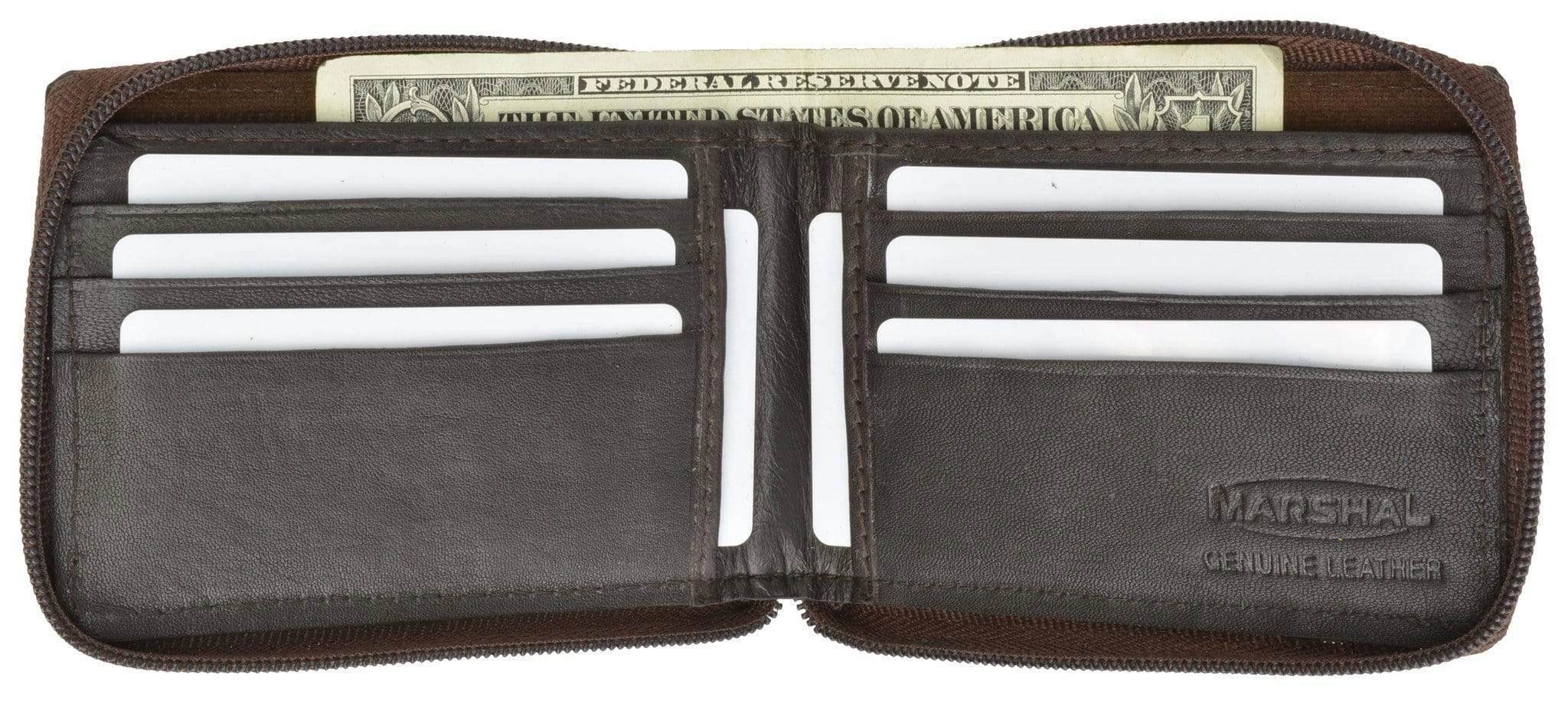 All Rounder Zipper Mens Leather Bifold Wallet 574 Special Price Today Today Only Offer