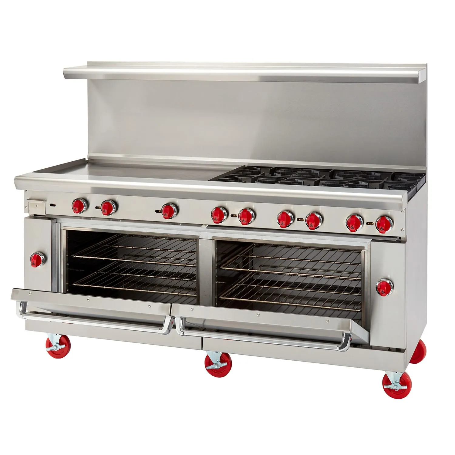 American Range AR-36G-6B 72" 6 Burner Gas Range w/ 36" Griddle & 2 Standard Ovens
