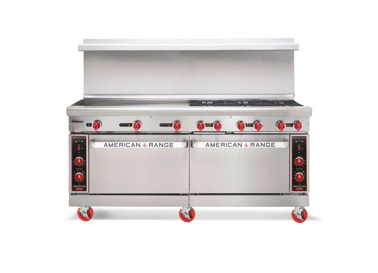 American Range AR-36G-6B 72" 6 Burner Gas Range w/ 36" Griddle & 2 Standard Ovens