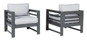 Amora Outdoor Lounge Chair with Cushion (Set of 2)