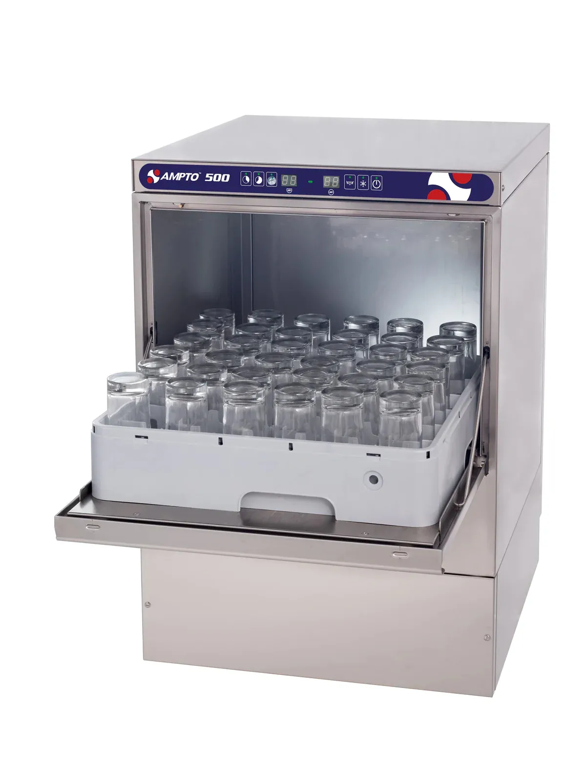 AMPTO Undercounter Dishwasher, door type, front loading, 23-5/8"W, (20/30 or 60) racks/hour capacity, high temp - 500