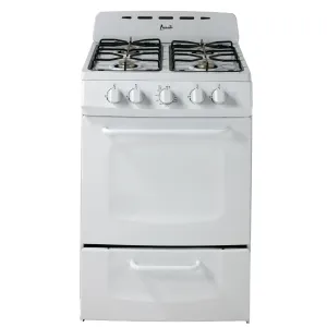 Avanti - GRO24P0W, Avanti 24" Gas Range Oven with Solid Metal Door, in White