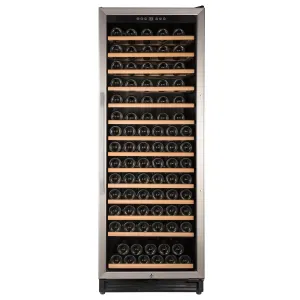 Avanti - WCF149SE3S, Avanti Wine Cooler, 149 Bottle Capacity, in Stainless Steel with Wood Accent Shelving
