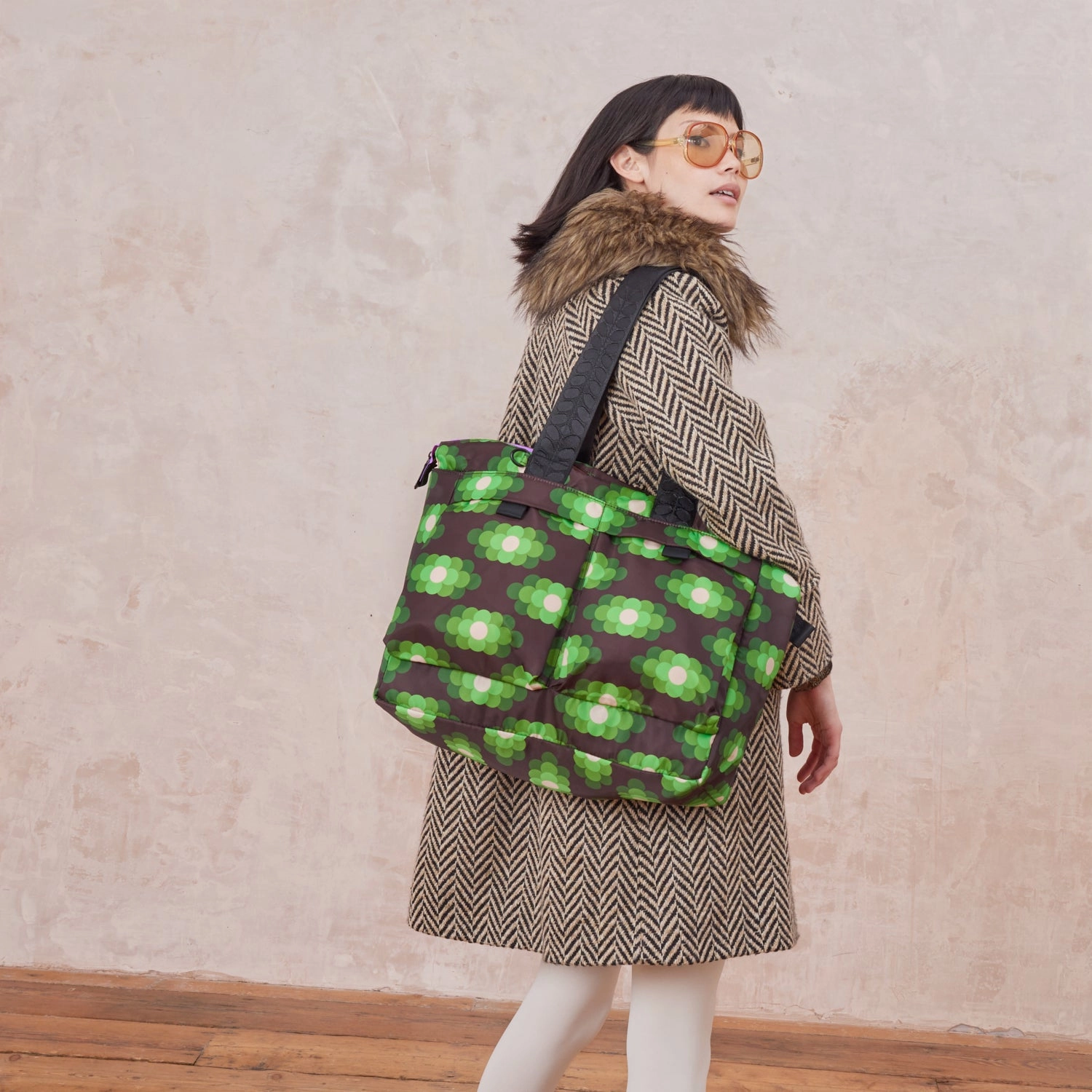 New Arrival Discount Today Only Discount Axis Tote Bag - Flower Haze Neon Green