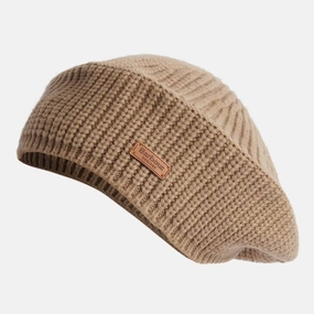 EndofWeek Deals Barbour Beldon Ladies Beret Beanie Hat - Honey
