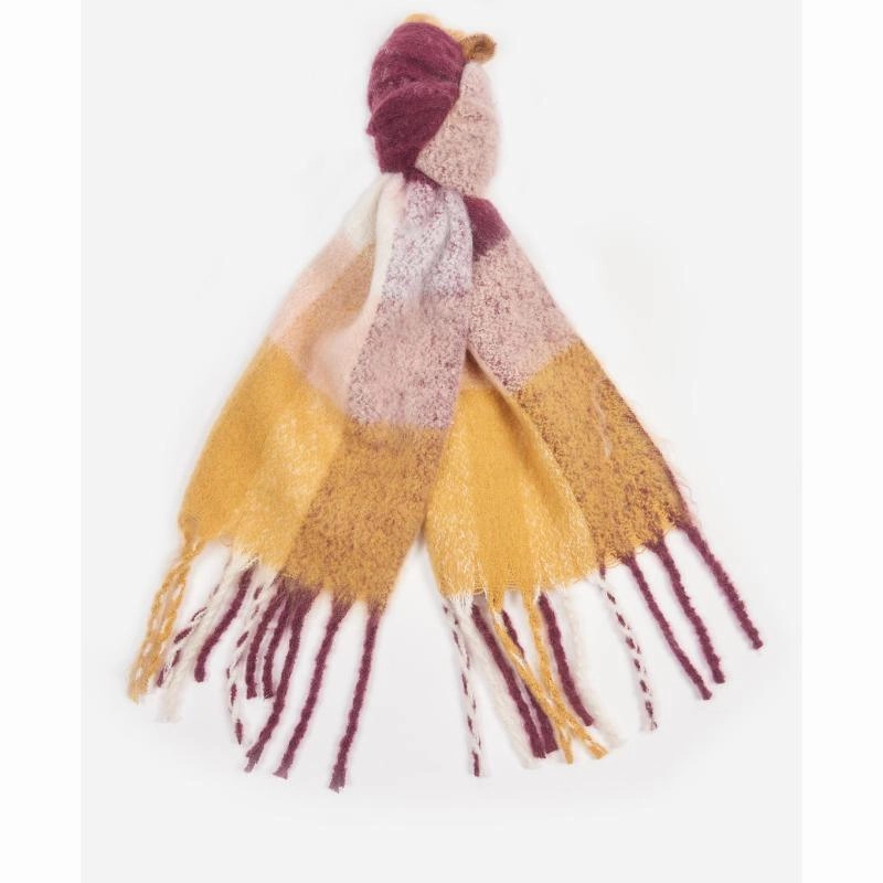 Trending Deals Today Limited Time Discount Barbour Bilton Ladies Boucle Scarf - Elderberry/Honey