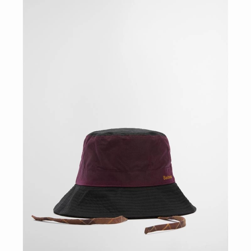 Flash Sale Alert Clearance Alert Now Barbour Brackley Wax Ladies Bucket Hat - Merlot/Black