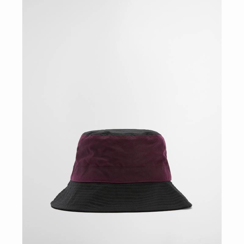 Barbour Brackley Wax Ladies Bucket Hat - Merlot/Black Shop Grab Offer