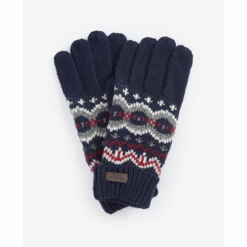 Surprise Offer Now Barbour Case Fairisle Mens Gloves - Blue Granite