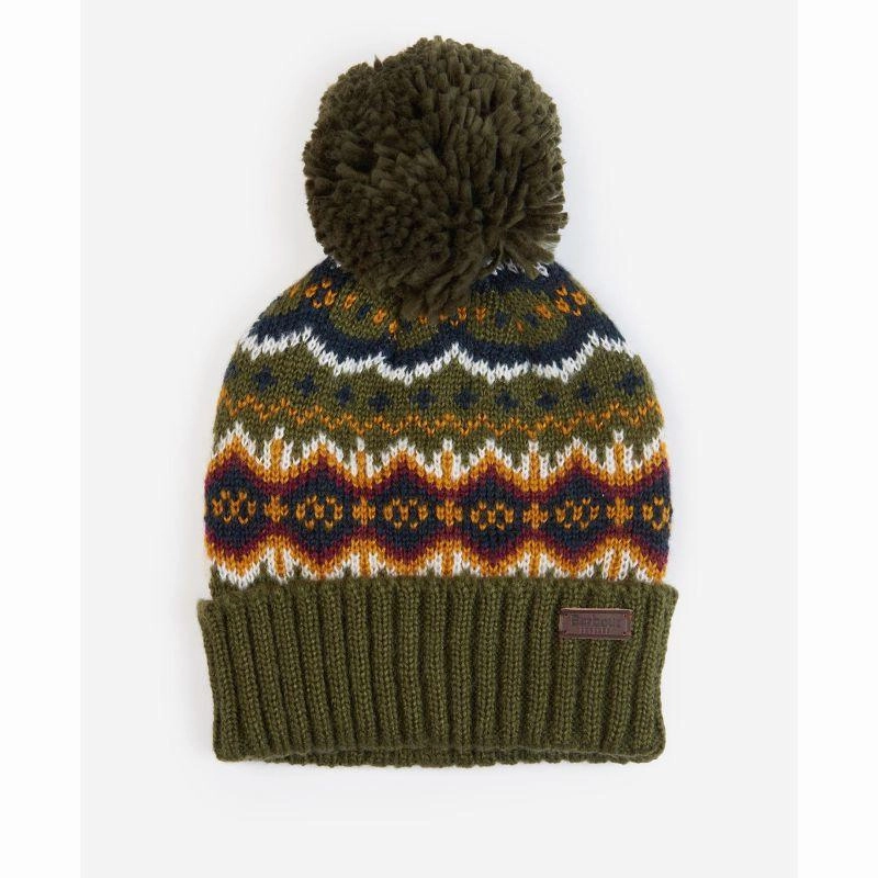 Dont Miss Out Dont Miss This Offer Barbour Case Mens Fairisle Beanie - Olive