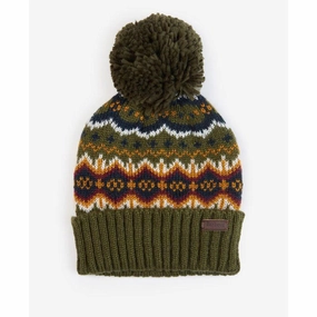 Dont Miss Out Dont Miss This Offer Barbour Case Mens Fairisle Beanie - Olive